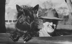 Fdr And Scottish Terrier, Fala.